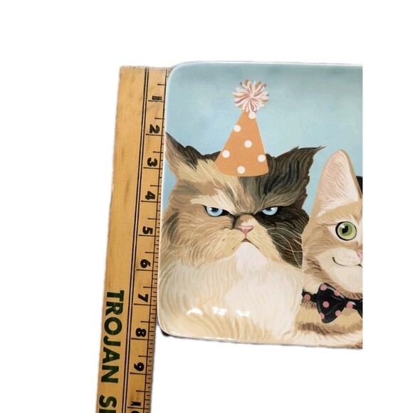 Pier 1 Boutique Ironstone Cat Party Platter 14" x 7" – Whimsical Dressed Cats... - Picture 4 of 5